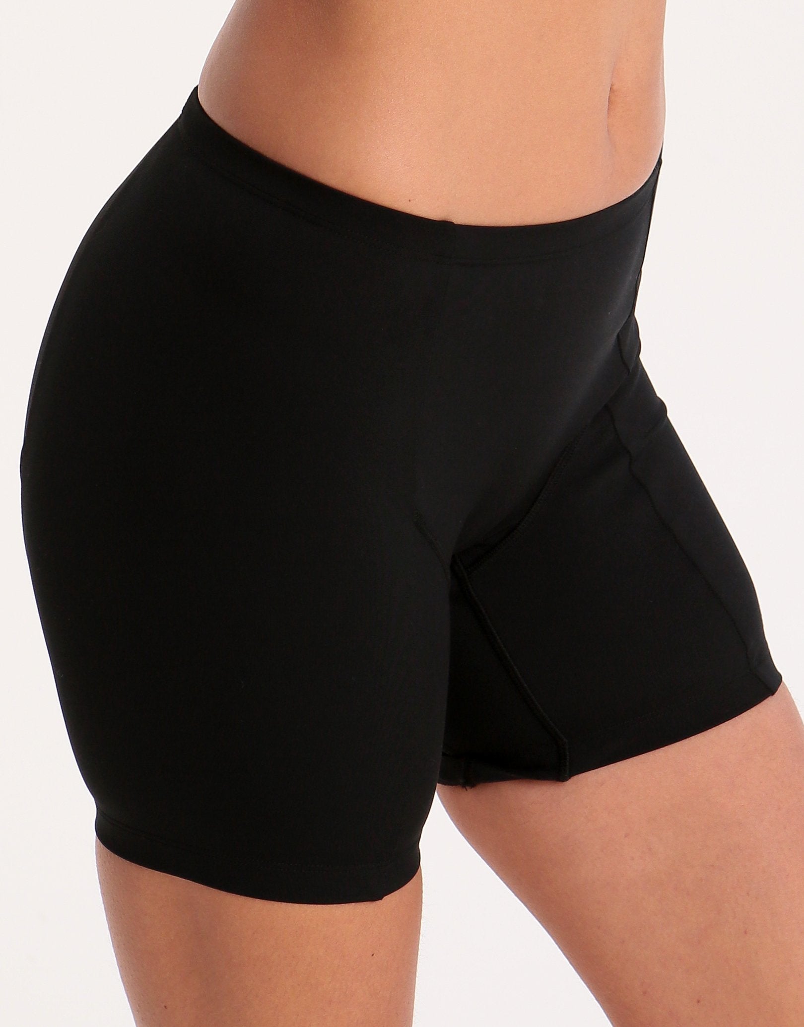 Halocline Womens Sport Swim Shorts Longer Leg - Black