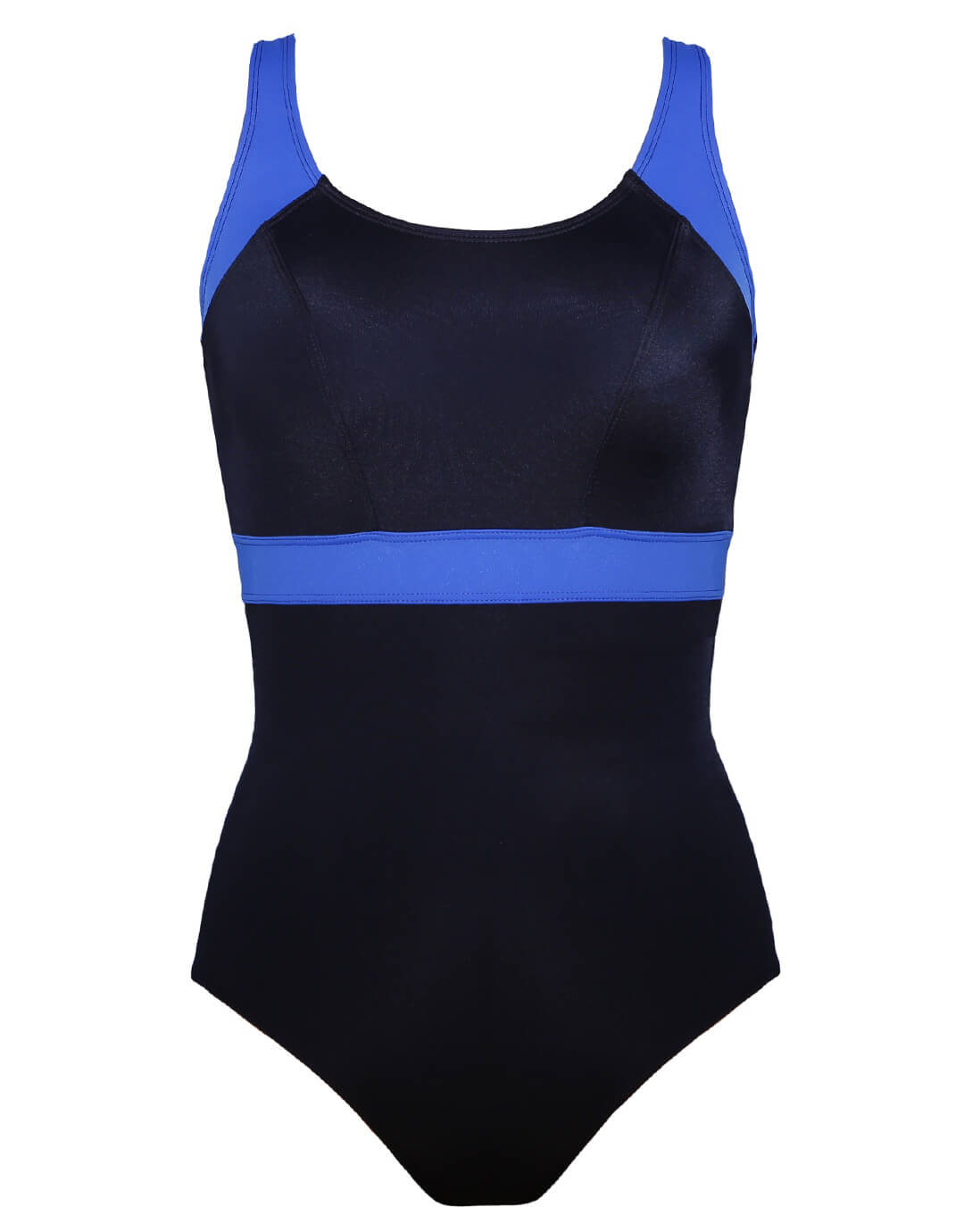 Stella Longer Length Clipback Swimsuit - Black and Blue – Halocline