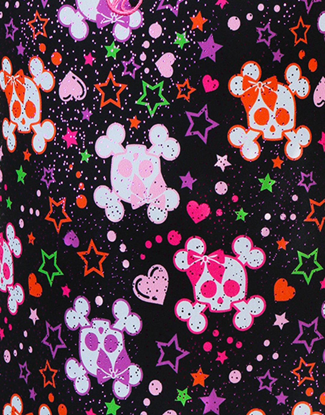 Halocline Girls Cute Skulls Sparkle Swimsuit