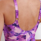 New Ava Longer Length Swimsuit - Purple Posy