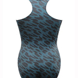 Cassie Longer Length Racer Back Swimsuit - Storm
