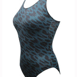 Cassie Longer Length Racer Back Swimsuit - Storm