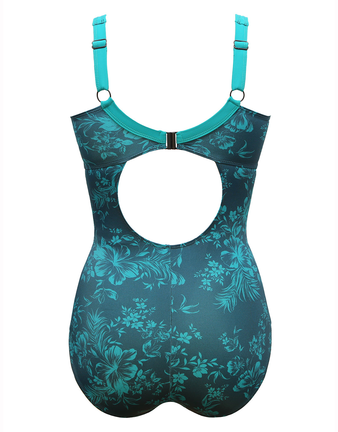 Stella Longer Length Clipback Swimsuit - Evergreen Blooms