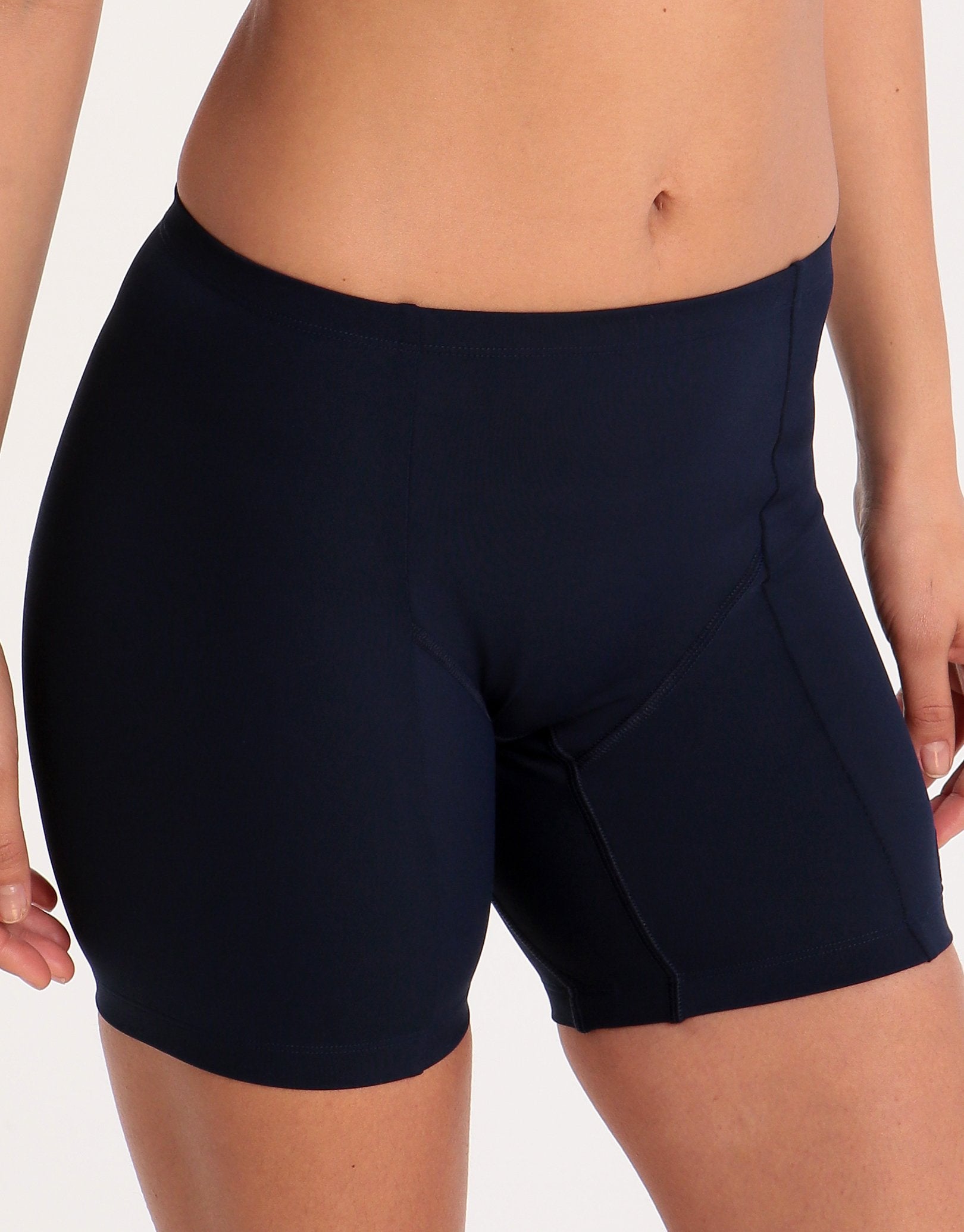 Womens Swim Shorts Long Leg Navy Halocline Swimwear