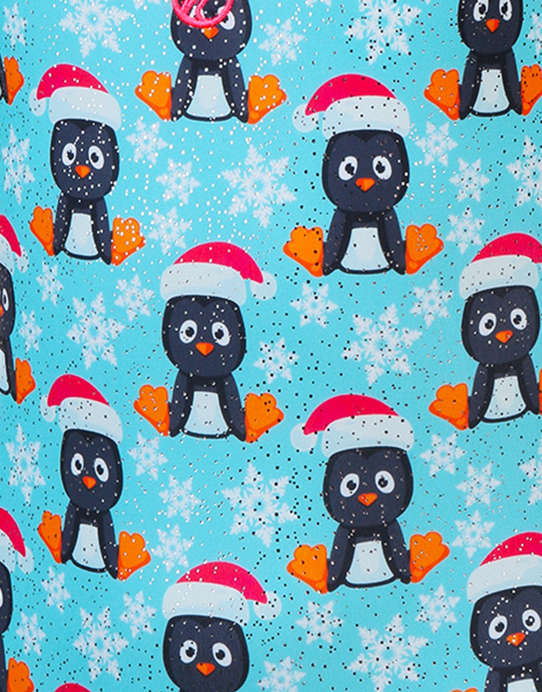 Halocline Girls Festive Penguins Sparkle Swimsuit