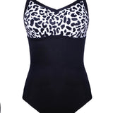 Nancy Longer Length Swimsuit - Leopard