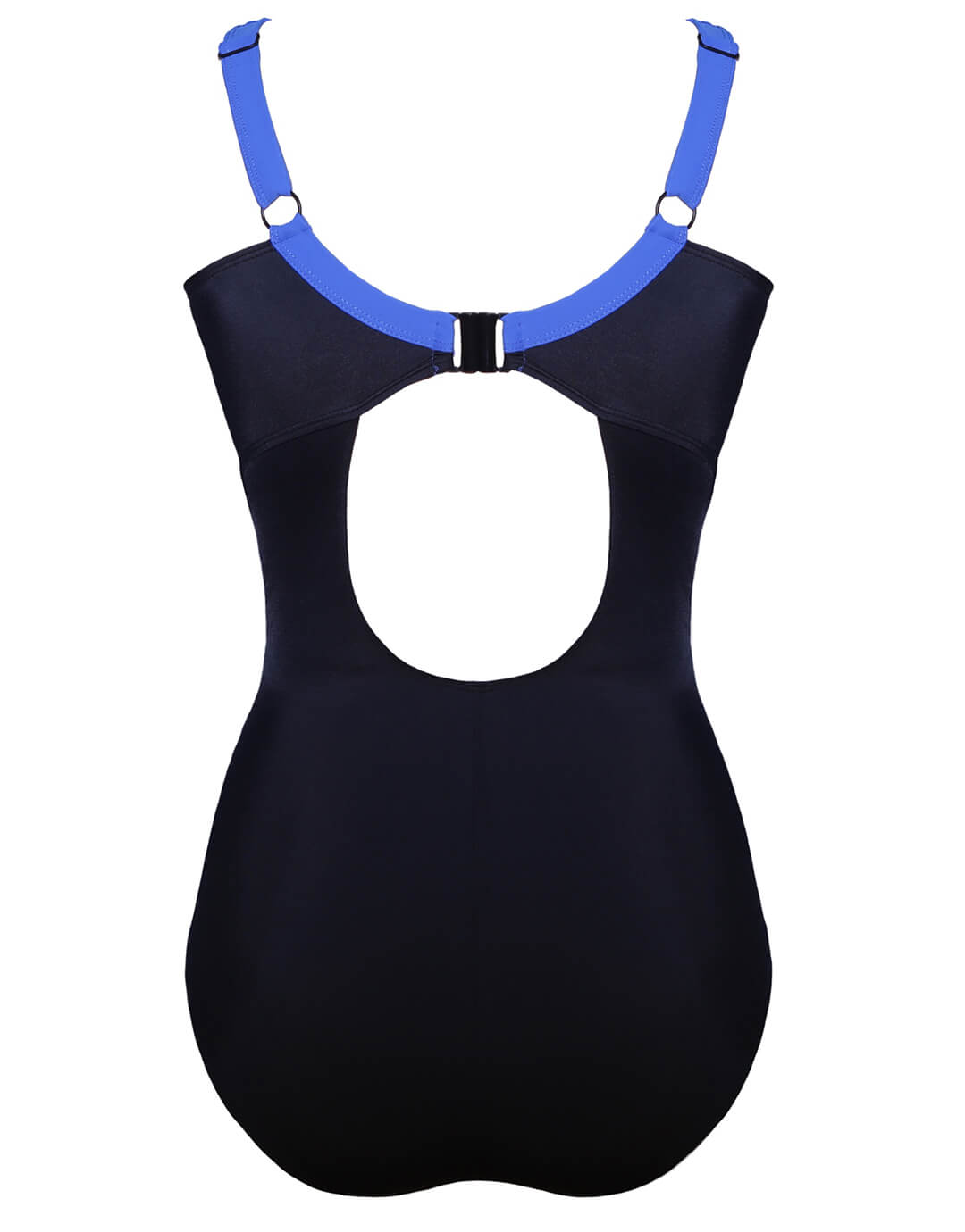 Stella Longer Length Clipback Swimsuit - Black and Blue