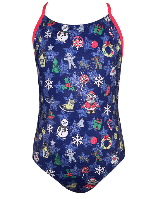 Halocline Girls Santa Sparkle Swimsuit