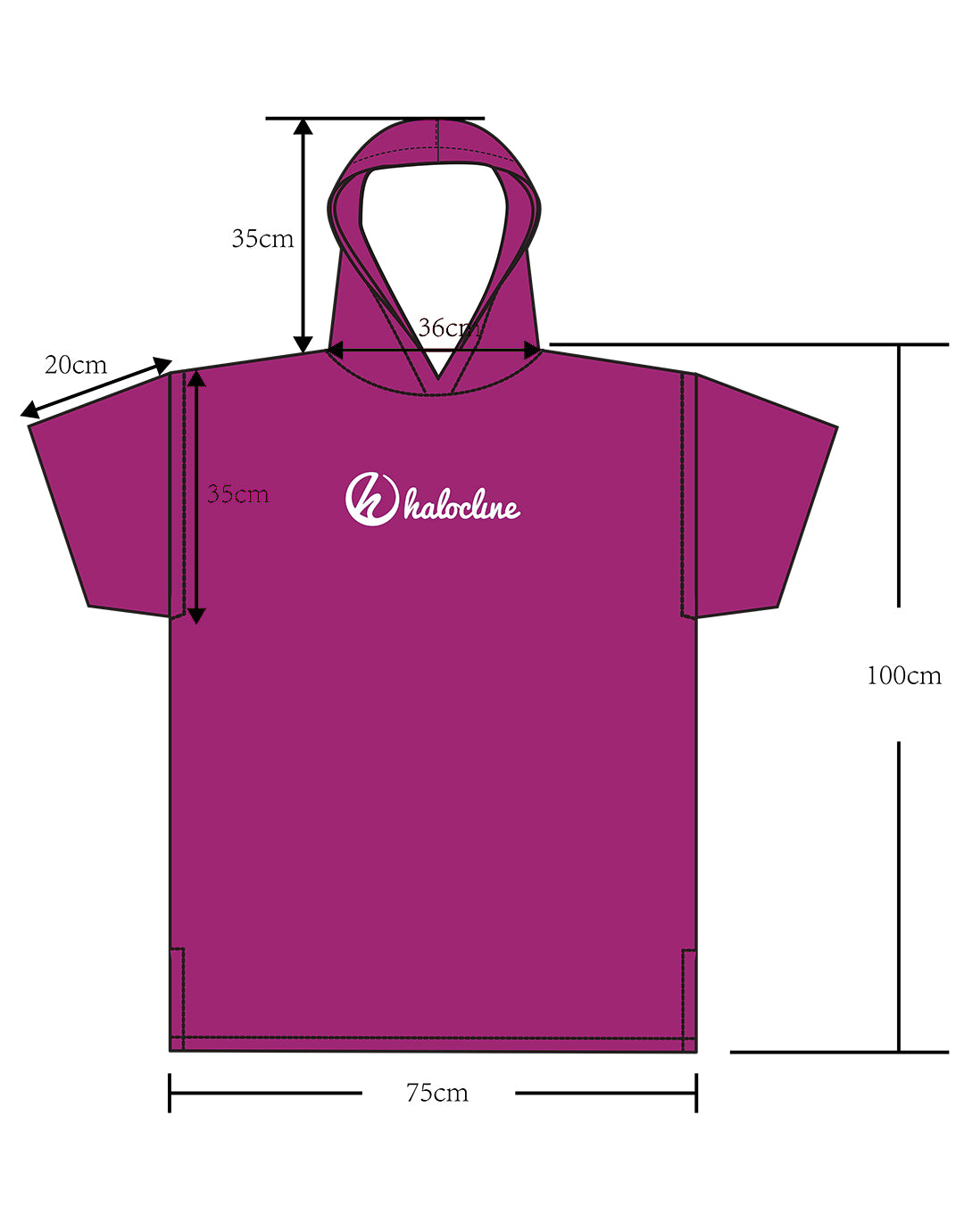 Halocline Adult Towel Robe - Fuchsia