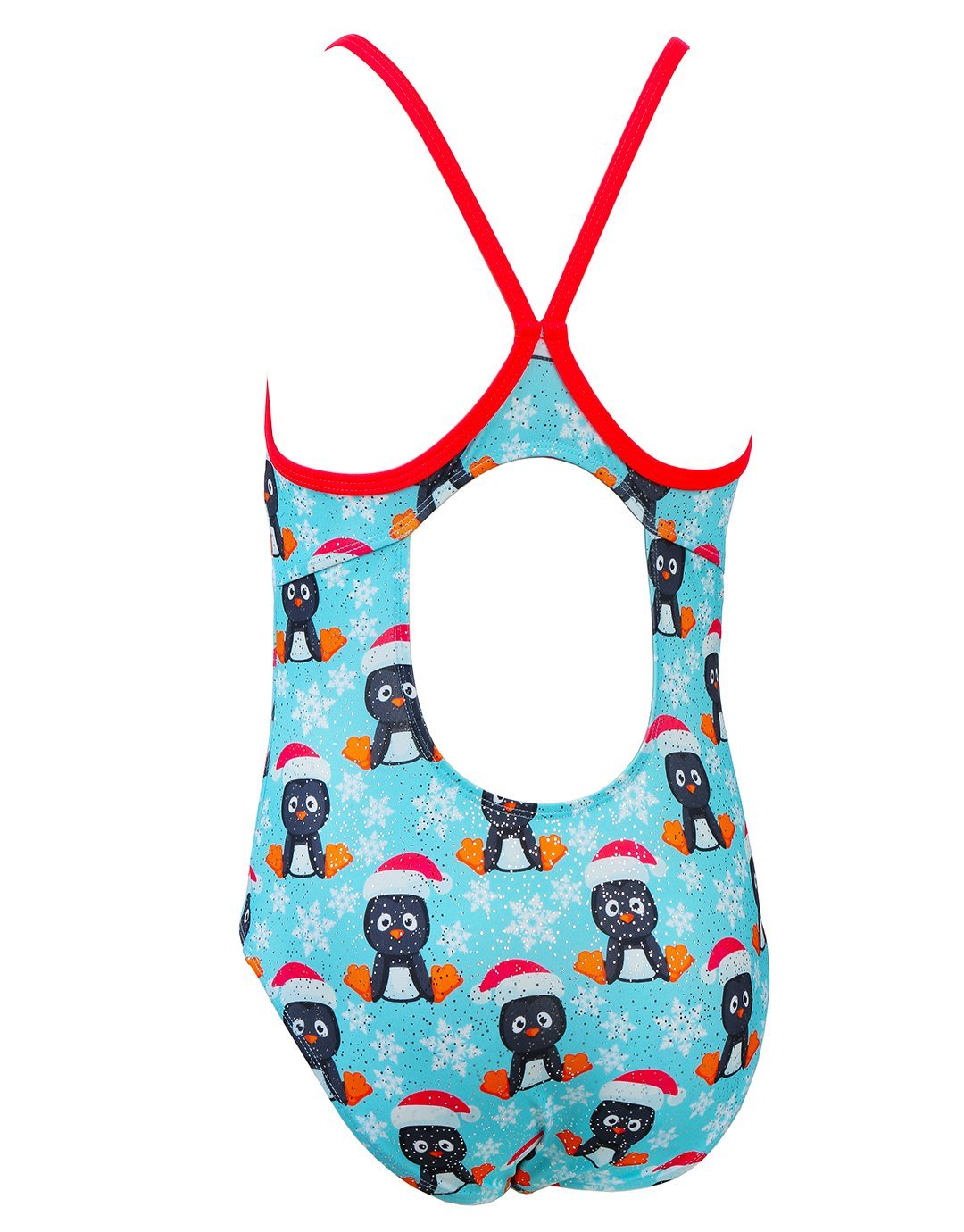 Halocline Girls Festive Penguins Sparkle Swimsuit