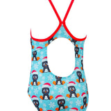Halocline Girls Festive Penguins Sparkle Swimsuit