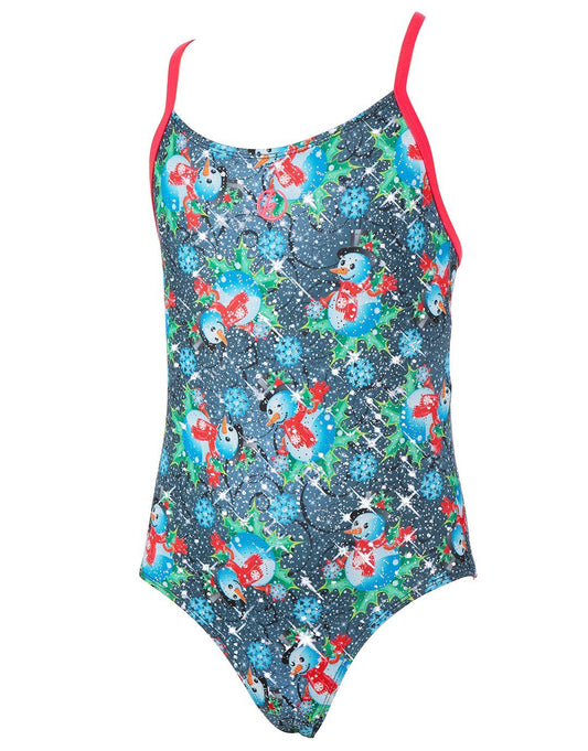 Halocline Girls Snowman Sparkle Swimsuit